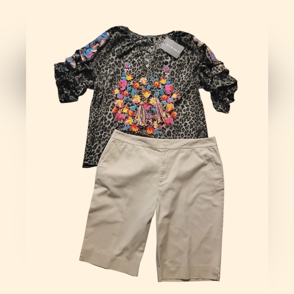 LAUREN RALPH LAUREN LADIES KHAKI SHORTS - Picture 4 of 4